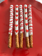 White Chocolate Dipped Pretzel Rods